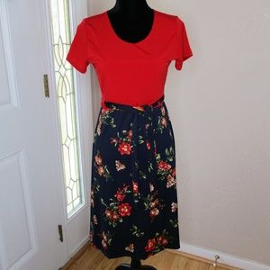 Bella Flore A-Line Tie Waist Dress